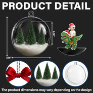 Gift For Kids, Custom Photo, Photo Hobby Ornament, Christmas, Happy - Custom Photo Funny Kid Xmas Dinosaur - Personalized 3D Acrylic Ball Ornament