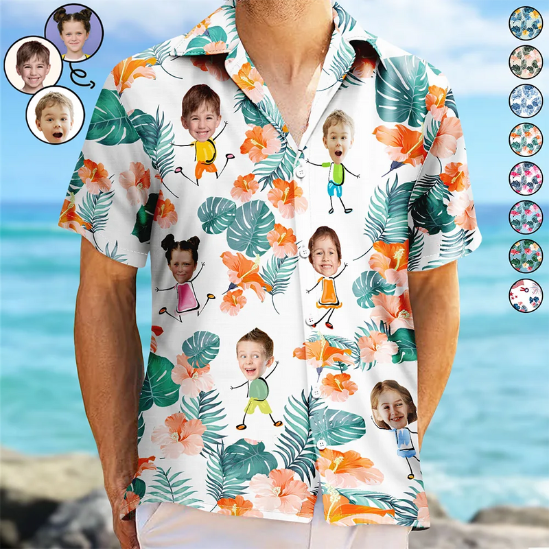 Custom Photo Funny Kids - Personalized Hawaiian Shirt