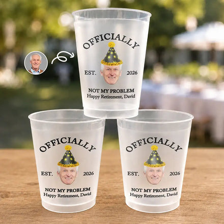 Custom Photo Funny Officially Retired - Personalized Frosted Cups