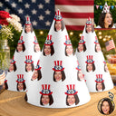 Gift For Yourself,Gift For Women,Custom Photo,Independence Day,Humorous,Cut-Face Photo,Icon - Custom Photo Funny Patriotic Face Birthday Family, Friends - Personalized Party Hats