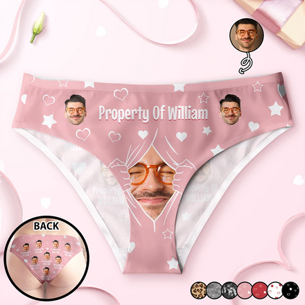 Custom Photo Funny Property Of - Personalized Women's Low-waisted Brief