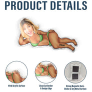 Gift For Couples,Gift For Husband,Gift For Wife,Gift For Boyfriend,Gift For Girlfriend,Gift For Men,Gift For Women,Gift For Yourself - Custom Photo Funny Woman Man Lying Down - Personalized Acrylic Fridge Magnet