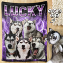 Pet Lovers,Pet Mom,Pet Dad - Custom Photo Funny Your Pets - Personalized Pet Blanket