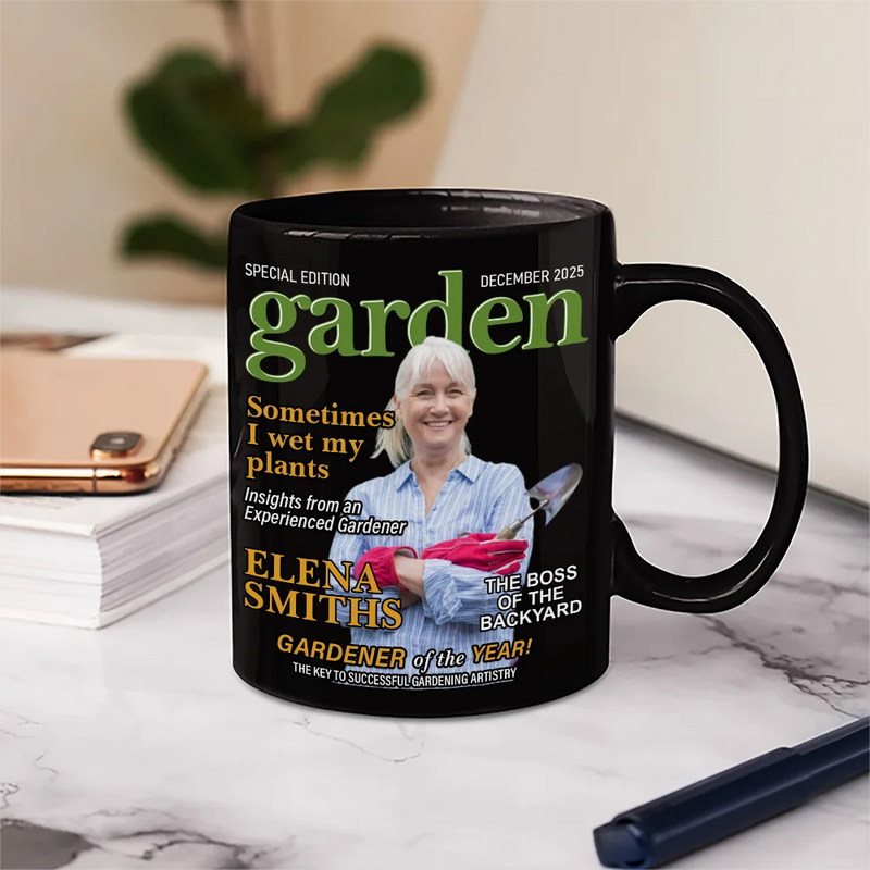 Gardening,Gift For Women,Gift For Men,Happy,Custom Photo - Custom Photo Garden Magazine - Personalized Mug
