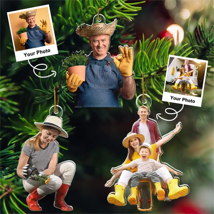 Custom Photo Gardening Christmas Decorations - Personalized Acrylic Photo Ornament