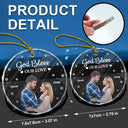 Gift For Couples - Custom Photo God Gave Me You - Personalized Circle Glass Ornament