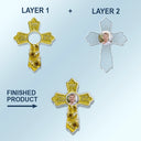 Memorial,Christian,Sad - Custom Photo God Has You In His Arms Cross Memorial Gifts - Personalized Custom Shaped Acrylic Car Visor Clip