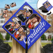 Graduation,Gift For Yourself,Happy,Custom Photo - Custom Photo Graduate Anniversary - Personalized Graduation Cap Topper