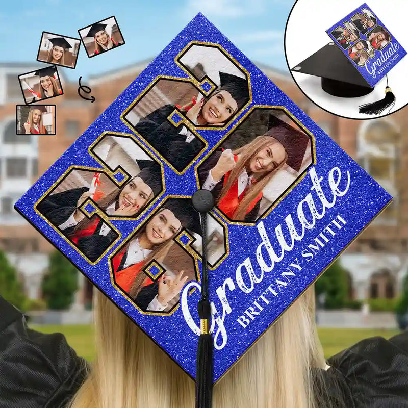 Graduation,Gift For Yourself,Happy,Custom Photo - Custom Photo Graduate Anniversary - Personalized Graduation Cap Topper