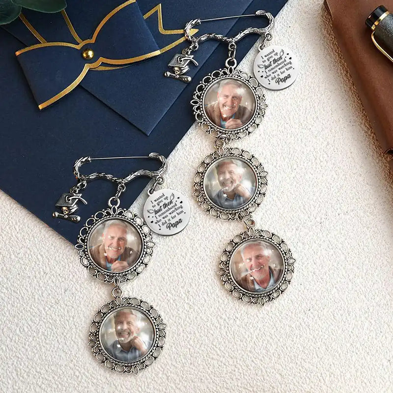 Graduation,Family,Love - Custom Photo Graduation I Remembered Who Was Watching - Personalized Graduation Tassel Pin