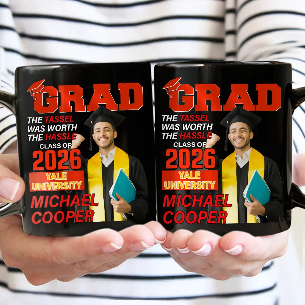 Graduation, Gift For Women, Gift For Men, Happy, Custom Photo - Custom Photo Graduation Magazine - Personalized Mug