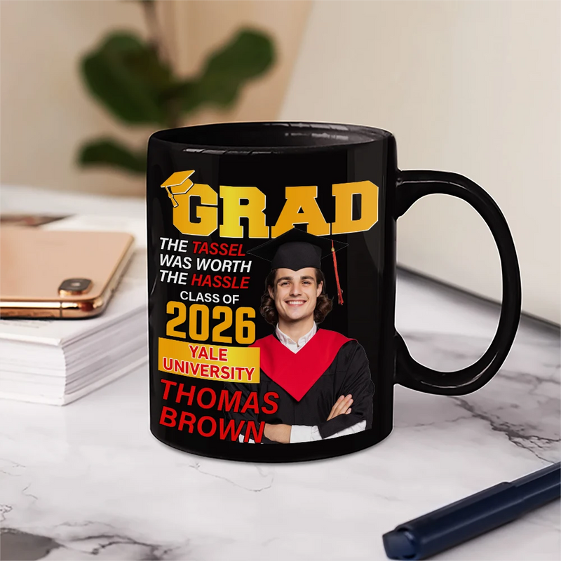 Graduation, Gift For Women, Gift For Men, Happy, Custom Photo - Custom Photo Graduation Magazine - Personalized Mug