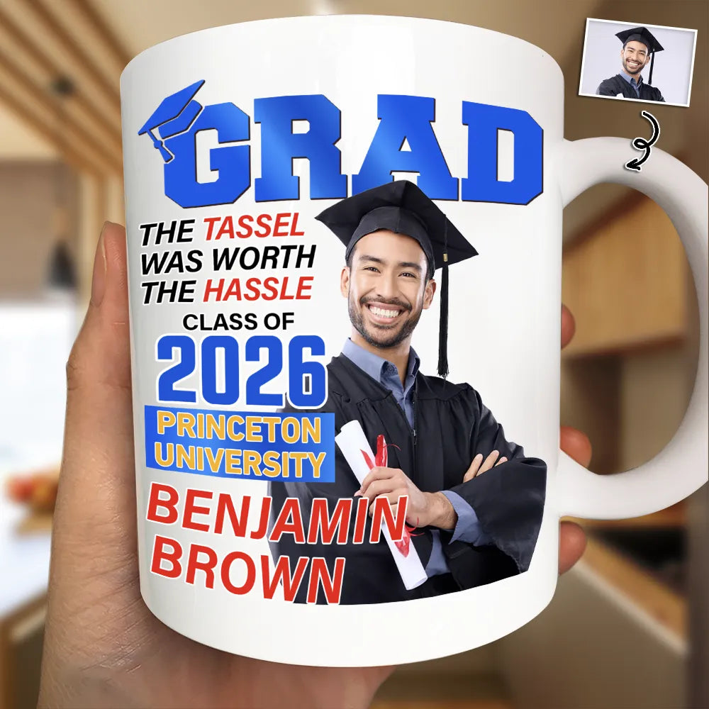 Graduation, Gift For Women, Gift For Men, Happy, Custom Photo - Custom Photo Graduation Magazine - Personalized Mug