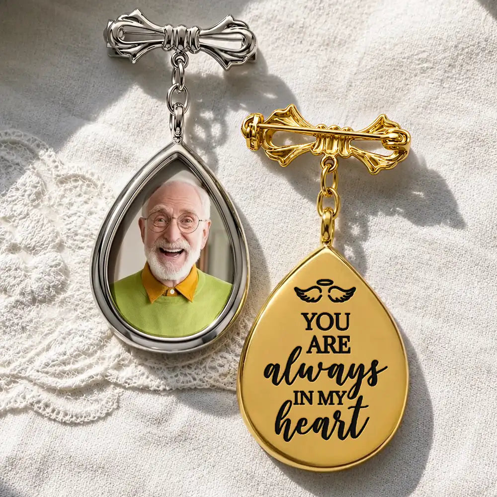 Gift For Yourself,Gift For Daughter,Gift For Son,Gift For Brothers,Gift For Sisters,Gift For Bestie,Graduation,Memorial,Top Market,Photo,Sympathetic - Custom Photo Graduation Walking Beside You Memorial - Personalized Teardrop Pin