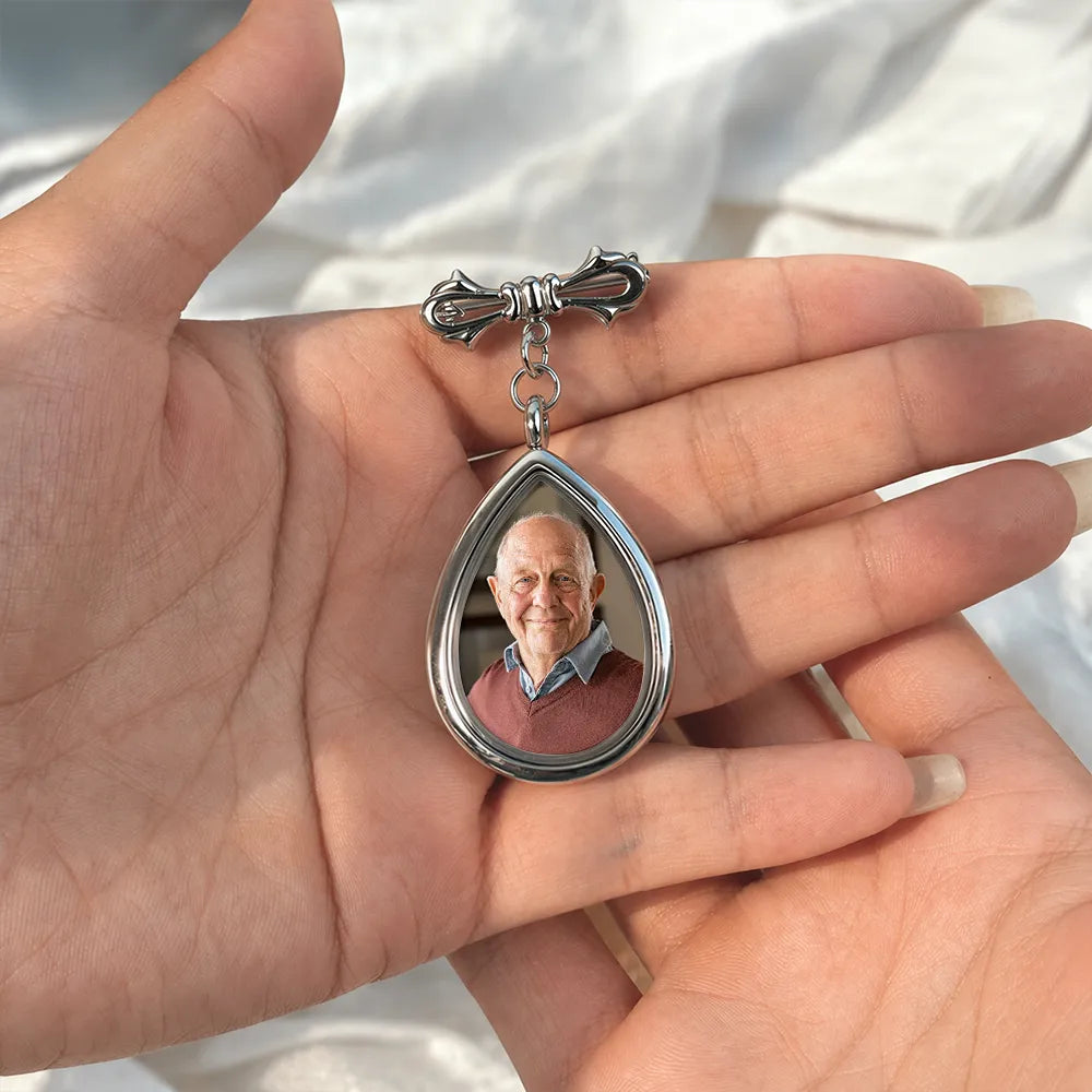 Gift For Yourself,Gift For Daughter,Gift For Son,Gift For Brothers,Gift For Sisters,Gift For Bestie,Graduation,Memorial,Top Market,Photo,Sympathetic - Custom Photo Graduation Walking Beside You Memorial - Personalized Teardrop Pin