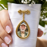 Gift For Yourself,Gift For Daughter,Gift For Son,Gift For Brothers,Gift For Sisters,Gift For Bestie,Graduation,Memorial,Top Market,Photo,Sympathetic - Custom Photo Graduation Walking Beside You Memorial - Personalized Teardrop Pin