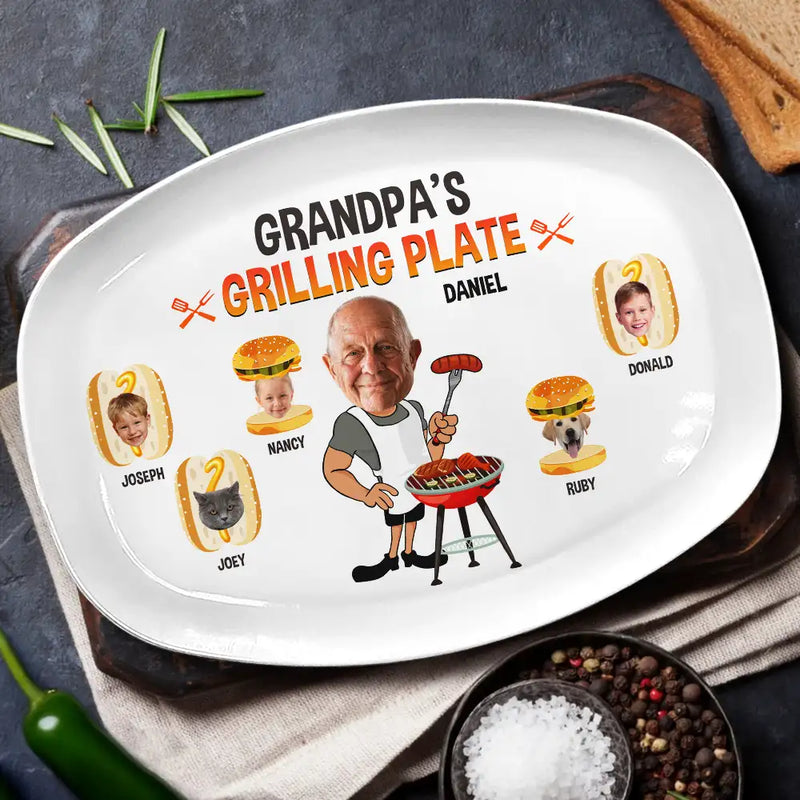 Dog Lovers,Happy - Custom Photo Grilling Plate - Personalized Plate