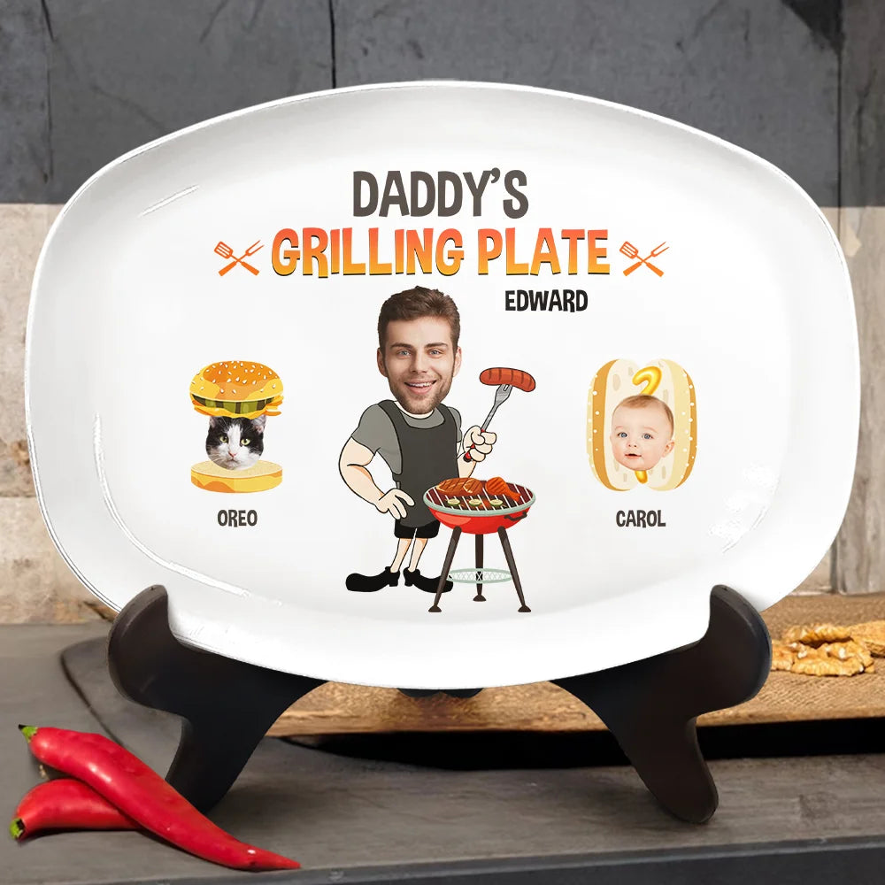 Dog Lovers,Happy - Custom Photo Grilling Plate - Personalized Plate