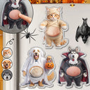 Art Design,Humorous,Halloween,Pet Lovers,Photo - Pet Belly Halloween Costume - Custom Photo Halloween Costume Pet Dog Cat Vampire Mummy Ghost - Personalized Squishy Acrylic Fridge Magnet