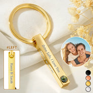 Gift For Couples,Love,Gift For Husband,Gift For Wife,Gift For Boyfriend,Gift For Girlfriend - Custom Photo Happy Couples I Love You - Personalized Photo Projection Keychain