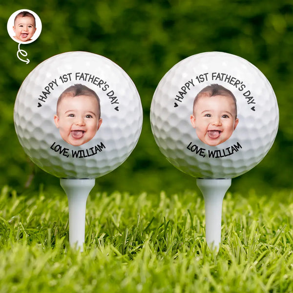 Custom Photo, Gift For Father, Dad's Hobby, Sport Dad, Happy, Golf - Custom Photo Happy Father's Day - Personalized Golf Ball