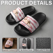 Custom Photo, Beach, Summer, Gift For Yourself, Humorous, Cut-Face Photo, Vector - Custom Photo Hawaii Summer Break Sexy Pose Gift For Her, Him - Personalized Unisex Slides