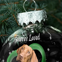 Memorial,Dog Lovers,Christmas - Custom Photo Heart-Shaped Collar With Bone Charm For Dog Lovers - Personalized Ball Ornament
