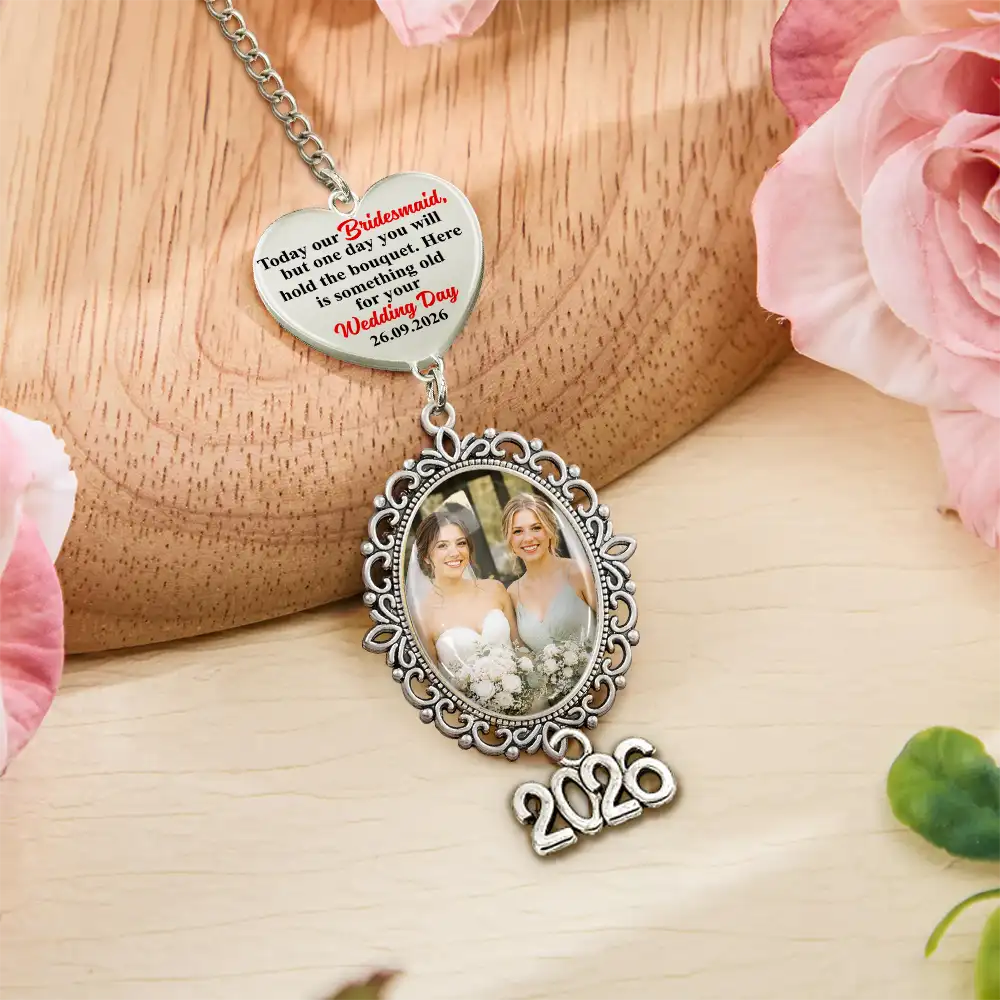 Custom Photo, Wedding, Gift For Yourself, Sentimental, Upload Full Photo - Custom Photo Here Is Something Old For Your Wedding Day - Personalized Wedding Charm