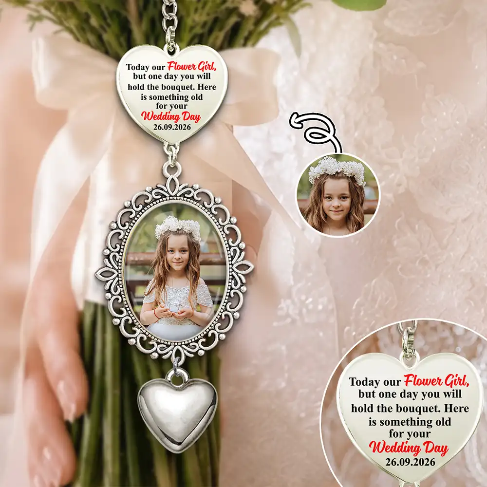 Custom Photo, Wedding, Gift For Yourself, Sentimental, Upload Full Photo - Custom Photo Here Is Something Old For Your Wedding Day - Personalized Wedding Charm