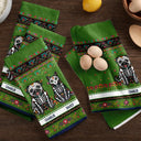 Art Design,Playful,Pet Lovers,Hispanic,Photo - Hispanic Mexican Flowers Pet - Custom Photo Hispanic Pet Day Of The Dead Hispanic Mexican Dog Cat - Personalized Kitchen Towel