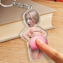 Custom Photo,Gift For Men,Gift For Yourself,Humorous,Cut-Face Photo - Custom Photo Hope Your Day Is Nice - Personalized Squishy Acrylic Keychain