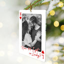 Christmas,Custom Photo,Romantic,Gift For Couples,Dynamic Photo-Custom Photo How Lucky Are We Playing Card - Personalized Custom Shaped Acrylic Ornament