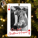 Christmas,Custom Photo,Romantic,Gift For Couples,Dynamic Photo-Custom Photo How Lucky Are We Playing Card - Personalized Custom Shaped Acrylic Ornament