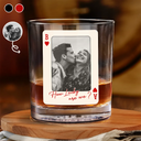 Gift For Couples,Old Couples,Gift For Husband,Gift For Wife,Gift For Boyfriend,Gift For Girlfriend,Love,Custom Photo - Custom Photo How Lucky Are We Playing Card - Personalized Whiskey Glass