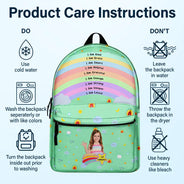 Gift For Kids, Back To School - Custom Photo I Am Affirmations - Personalized Canvas Backpack