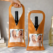 Custom Photo,Romantic,Gift For Yourself,Gift For Women,Wedding,Upload Full Photo - Custom Photo I Can't Say I Do Without You Bridesmaid Proposal - Personalized Leather Wine Bag