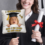 Funny,Family,Graduation,Gift For Yourself,Gift For Women,Gift For Men,Gift For Daughter,Gift For Son,Gift For Sibling,Gift For Sisters,Gift For Brothers,Gift For Bestie - Custom Photo I Graduated Can I Go Back To Bed Now - Personalized Graduation Handheld Fan