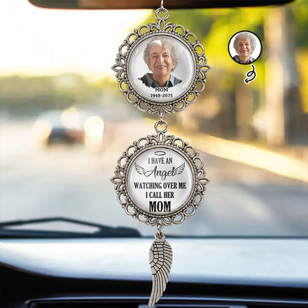 Custom Photo I Have An Angel Watching Over Me - Personalized Photo Pendant Charm
