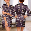 Gift For Wife, Humorous, Custom Photo, Gift For Couples, Cut-Face Photo - Custom Photo I Love My Husband Boyfriend - Personalized Satin Robe