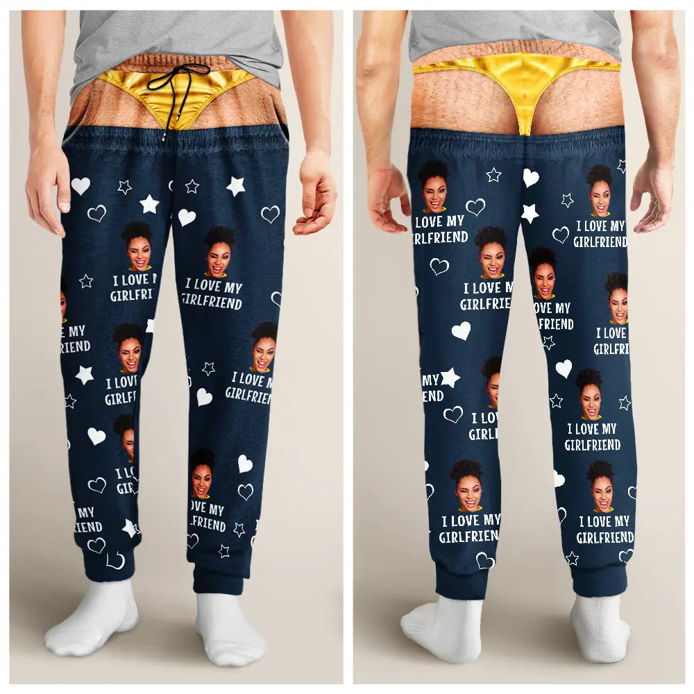 Gift For Husband,Christmas,Humorous,Custom Photo,Gift For Couples,Remove BG Photo - Custom Photo I Love My Wife Funny Underwear Gift For Husband - Personalized Pajama Pants