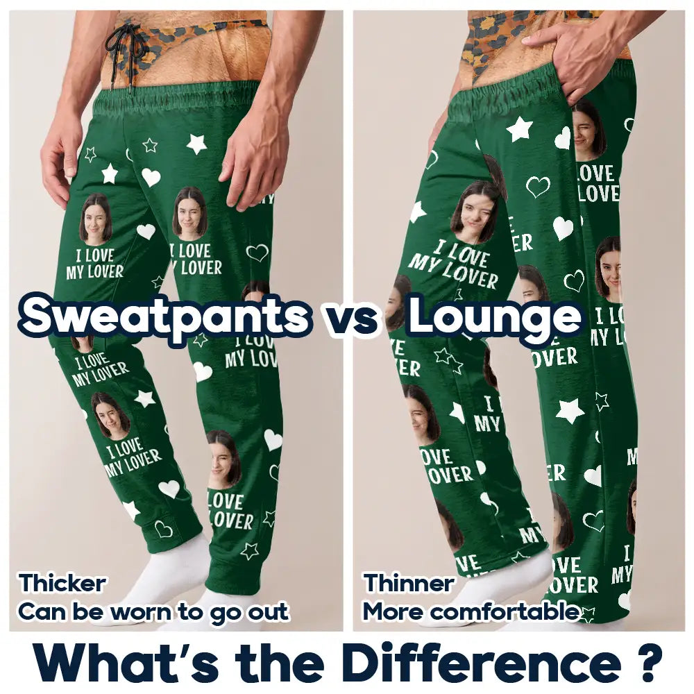 Gift For Husband,Christmas,Humorous,Custom Photo,Gift For Couples,Remove BG Photo - Custom Photo I Love My Wife Funny Underwear Gift For Husband - Personalized Pajama Pants