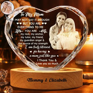 Custom Photo, Gift For Mother, Gift For Daughter, Mom - Daughters (Adult), Happy - Custom Photo I May Not Say Enough - Personalized Crystal Heart Shaped Lamp