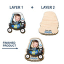 Dad,Children,Gift For Father - Custom Photo I Need You Here With Me - Personalized Custom Shaped Car Visor Clip
