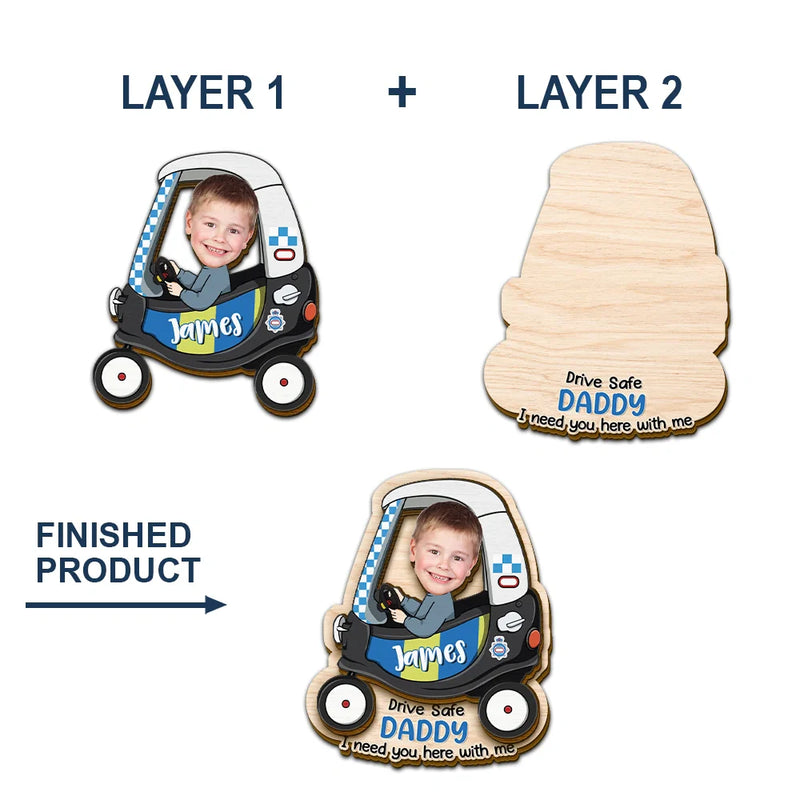 Dad,Children,Gift For Father - Custom Photo I Need You Here With Me - Personalized Custom Shaped Car Visor Clip
