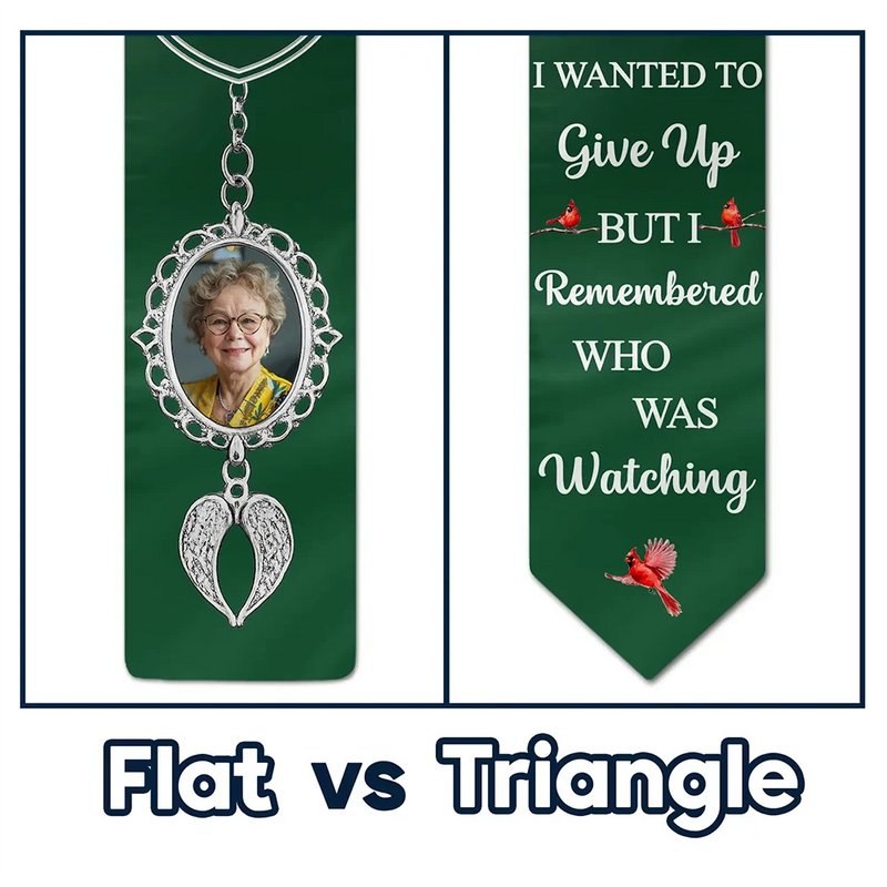 Graduation,Memorial,Gift For Yourself,Sad - Custom Photo I Remembered Who Was Watching - Personalized Stoles