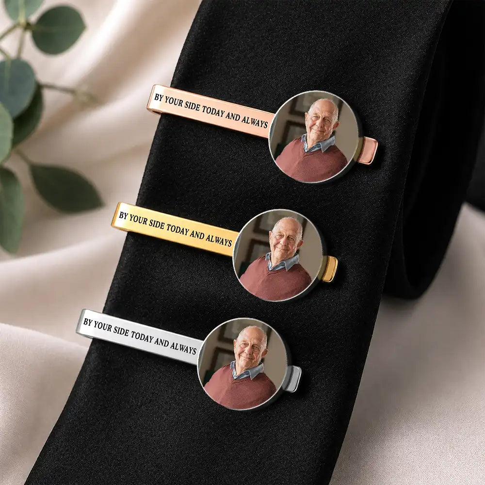 Sentimental,Custom Photo,Family,Wedding,Upload Full Photo - Custom Photo I Walk With You Today And Everyday - Personalized Tie Clip