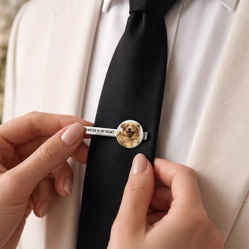 Sentimental,Custom Photo,Family,Wedding,Upload Full Photo - Custom Photo I Walk With You Today And Everyday - Personalized Tie Clip