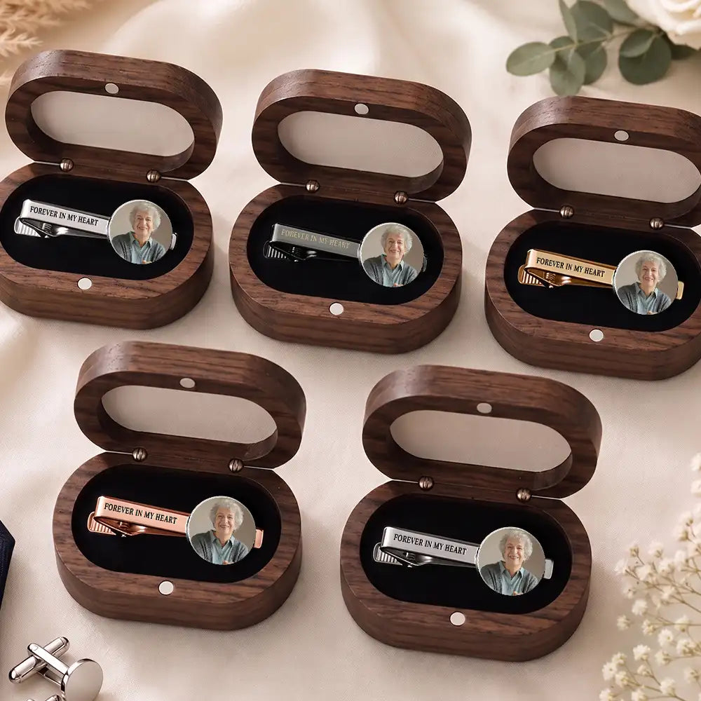 Sentimental,Custom Photo,Family,Wedding,Upload Full Photo - Custom Photo I Walk With You Today And Everyday - Personalized Tie Clip