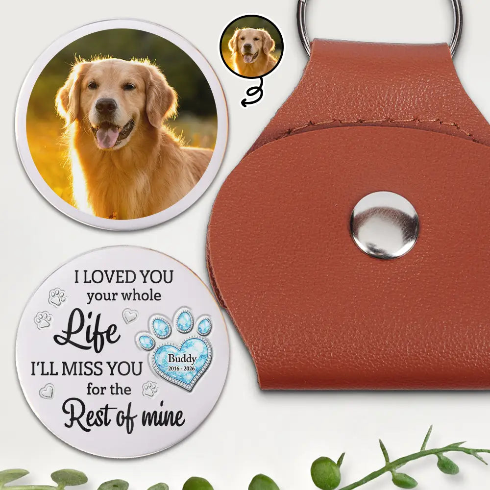 Custom Photo I'll Miss You For The Rest Of My Life - Personalized Leather Pocket Hug
