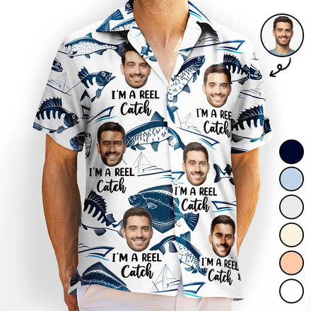 Custom Photo I'm A Reel Catch - Personalized Hawaiian Shirt